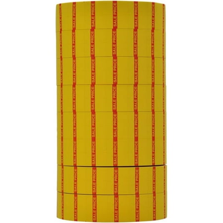 Red Reverse Print on Yellow SALE PRICE  Pricing Labels to Fit TYAPCS 1136 and 1138 Pricers. 8 Rolls with 1 Free .