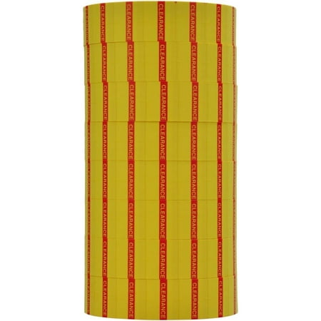 Red Reverse Print on Yellow CLEARANCE  Blue Pricing Labels to Fit HYYYYH 1136 and 1138 Pricers. 8 Rolls with 1 Free .