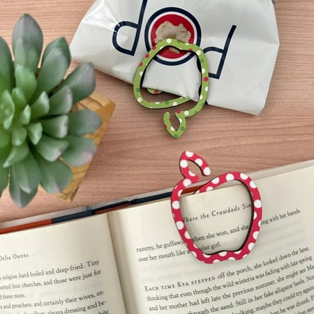 LA TALUS 3Pcs/Set Fruit Shape Bookmark Page Holder Multi-functional Book Marker Snack Sealing Clip Reading Accessories School Students Gift 3pcs