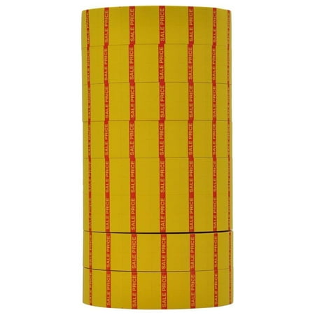 Red Reverse Print on Yellow SALE PRICE  Pricing Labels to Fit WBTAYB 1136 and 1138 Pricers. 8 Rolls with 1 Free .