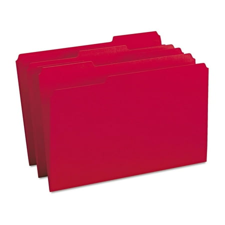 WBTAYB 17743 File Folders  1/3 Cut Top Tab  Legal  Red  100/Box