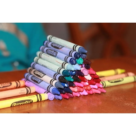 Crayons Crayola Pencil White Color School - Laminated Poster Print -12 Inch by 18 Inch with Bright Colors and Vivid Imagery