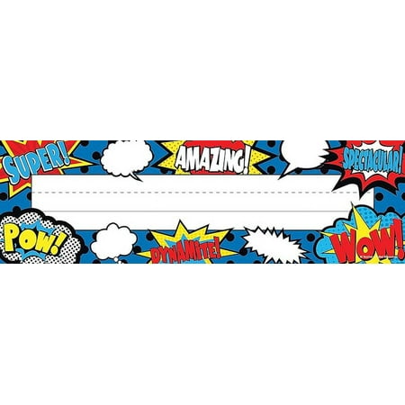 Teacher Created Resources Superhero Flat Name Plates (5588)  11-1/2  X 3-1/2
