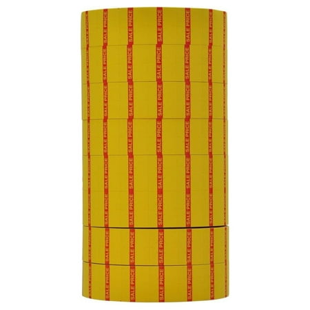 Red Reverse Print on Yellow SALE PRICE  Pricing Labels to Fit HYYYYH 1136 and 1138 Pricers. 8 Rolls with 1 Free .