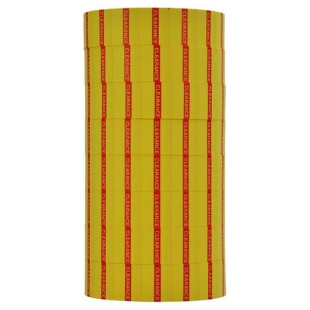 Red Reverse Print on Yellow CLEARANCE  Blue Pricing Labels to Fit HYYYYH 1136 and 1138 Pricers. 8 Rolls with 1 Free .