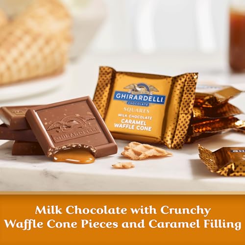 Ghirardelli Milk Chocolate Candy SQUARES with Caramel Waffle Cone Filling - 5.2oz thumbnail