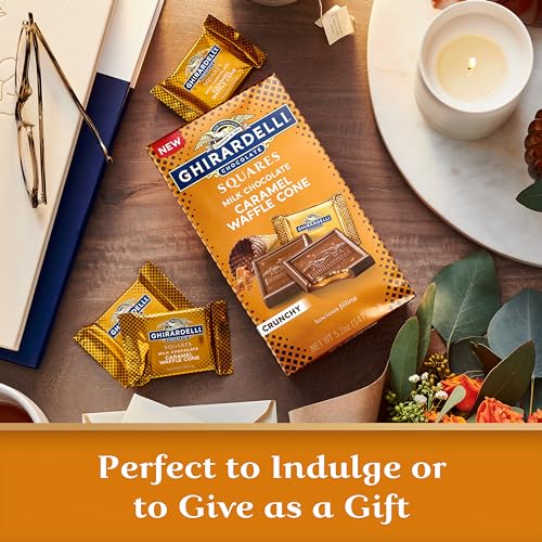 Ghirardelli Milk Chocolate Candy SQUARES with Caramel Waffle Cone Filling - 5.2oz thumbnail
