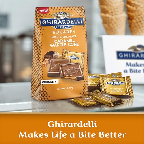 Ghirardelli Milk Chocolate Candy SQUARES with Caramel Waffle Cone Filling - 5.2oz thumbnail