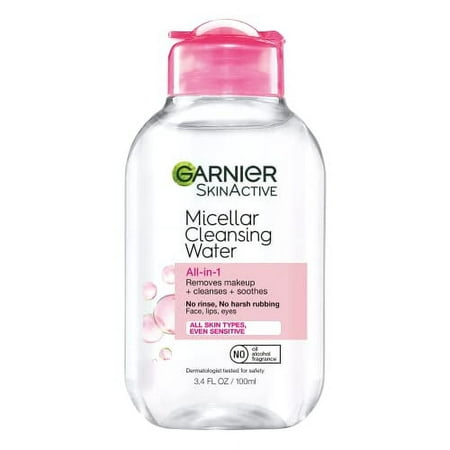 Garnier SkinActive Micellar Cleansing Water  All-in-1 Makeup Remover and Facial Cleanser  for All Skin Types  3.4 Fl Oz
