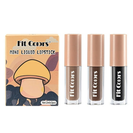GWAABD Lip Stain Lipstick 15 Colors 3 Sticks Mushroom Lip Gloss Non Stick Cup Liquid Lipstick Lip Gloss Set Moisturizing Lipstick Set Gift for Women 6