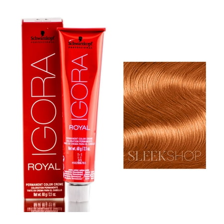 8-77 Light Blonde Copper Extra   Schwarzkopf Professional Igora Royal Permanent Hair Color Creme Dye (2.1 Oz) Hair - Pack of 3 W/ Sleek Teasing Comb
