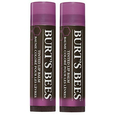 Lip Balm Stocking Stuffer  Burt S Bees Tinted Moisturizing Lip Care Holiday Gift for Women  100% Natural  Sweet Violet (2 Pack)