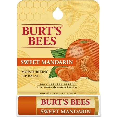 Burt S Bees 100% Natural Origin Moisturizing Lip Balm  Sweet Mandarin  Pack of 6