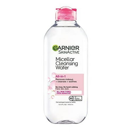 Garnier SkinActive Micellar Water for All Skin Types  Facial Cleanser & Makeup Remover  13.5 Fl. Oz  1 Count (Packaging May Vary)