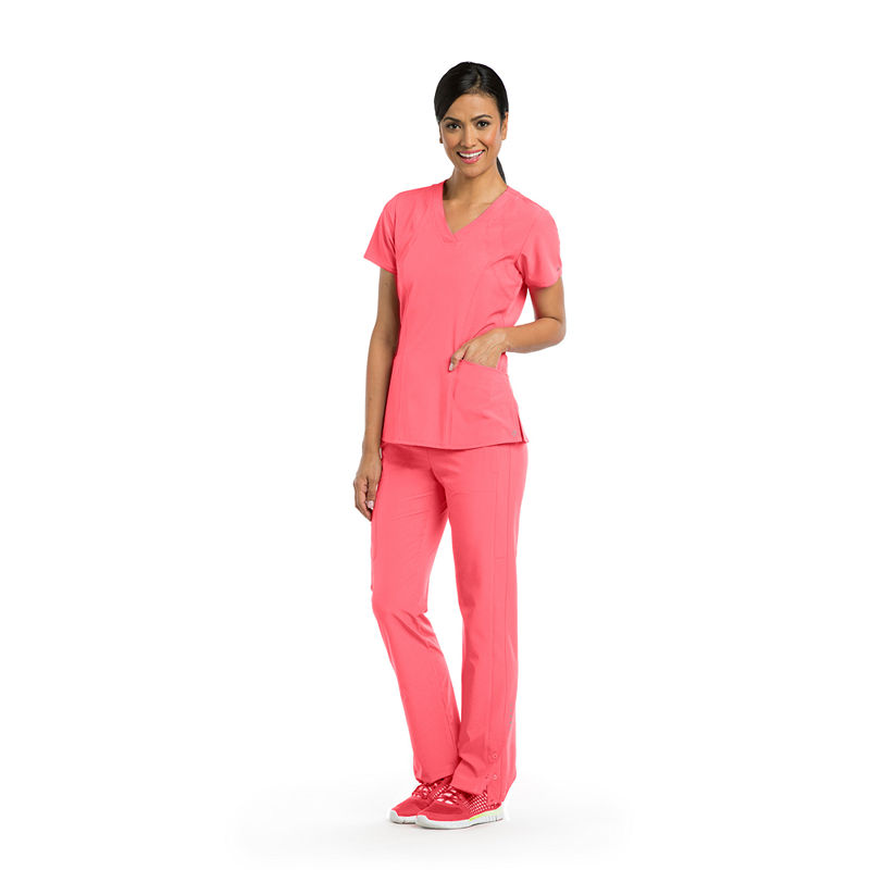 Barcoâ¢ One Women's 5105 V-Neck Perforated Detail Performance Scrub Top - Plus, Womens, Size 5x-large, Pink
