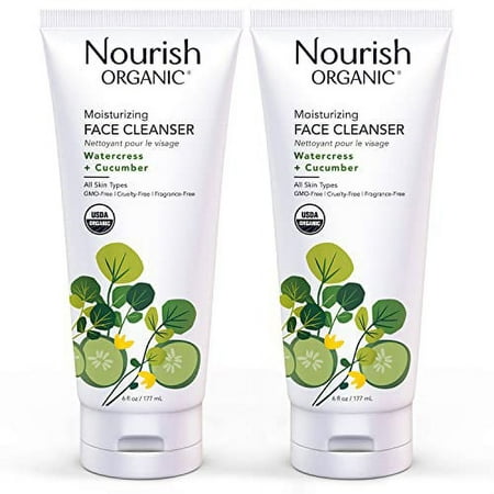 Moisturizing Face Cleanser with Aloe Vera/Watercress/Cucumber (Natural Source of C)  Face Wash for Women  Organic Face Wash for Sensitive Skin  6 Fl O