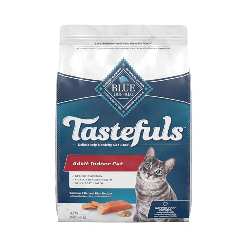 Blue Buffalo Tastefuls Indoor Natural Adult Dry Cat Food  Salmon & Brown Rice 10lb Bag