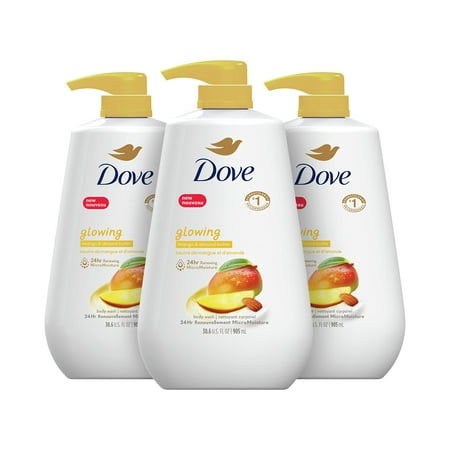 Dove Body Wash with Pump Glowing Mango & Almond Butter 3 Count for Renewed  Healthy-Looking Skin Gentle Skin Cleanser with 24Hr Renewing Micromoisture