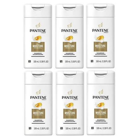 Pantene Pro-V Daily Moisture Renewal Hydrating Shampoo  3.38 Fl Oz Travel Size (Pack of 6)