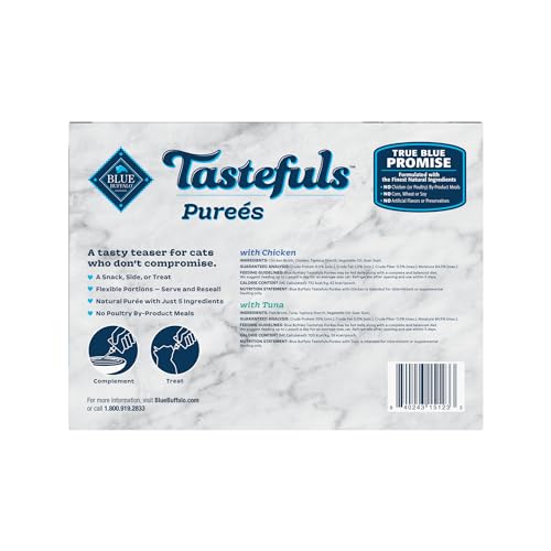 Blue Buffalo Tastefuls Purées Chicken & Tuna Variety Pack  3-oz. (12 Pouches  6 of Each) thumbnail