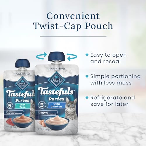 Blue Buffalo Tastefuls Purées Chicken & Tuna Variety Pack  3-oz. (12 Pouches  6 of Each) thumbnail