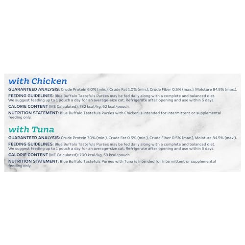 Blue Buffalo Tastefuls Purées Chicken & Tuna Variety Pack  3-oz. (12 Pouches  6 of Each) thumbnail