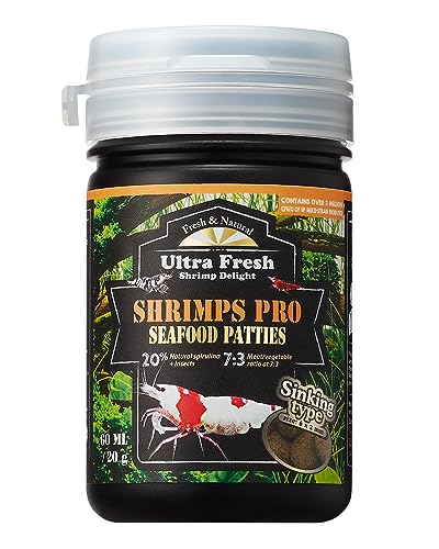 Ultra Fresh Shrimp Food, All Natrual Ingredients, High Protein, Rich in Vitamins for Crystal Shrimp, Caridina Shrimp and Small Tropical Shrimp 0.7oz