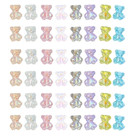 Nail Rhinestone Bear Accessories Gummy Charms Nails Gems Rhinestones Crystals Resin Flatbacks Candy Amulet 96 Pcs