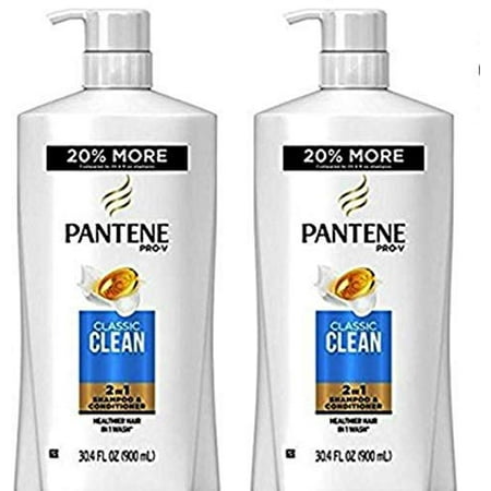 Pantene Pro-V Classic Clean 2In1 Shampoo and Conditioner  (Pack of 2) 30 Fl Oz  1.82 Pound