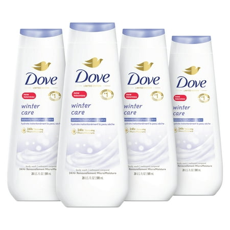 Dove Limited Edition Body Wash Winter Care 4 Count for Renewed  Healthy-Looking Skin with 24Hr Renewing Micromoisture Gentle Skin Cleanser Instantly M