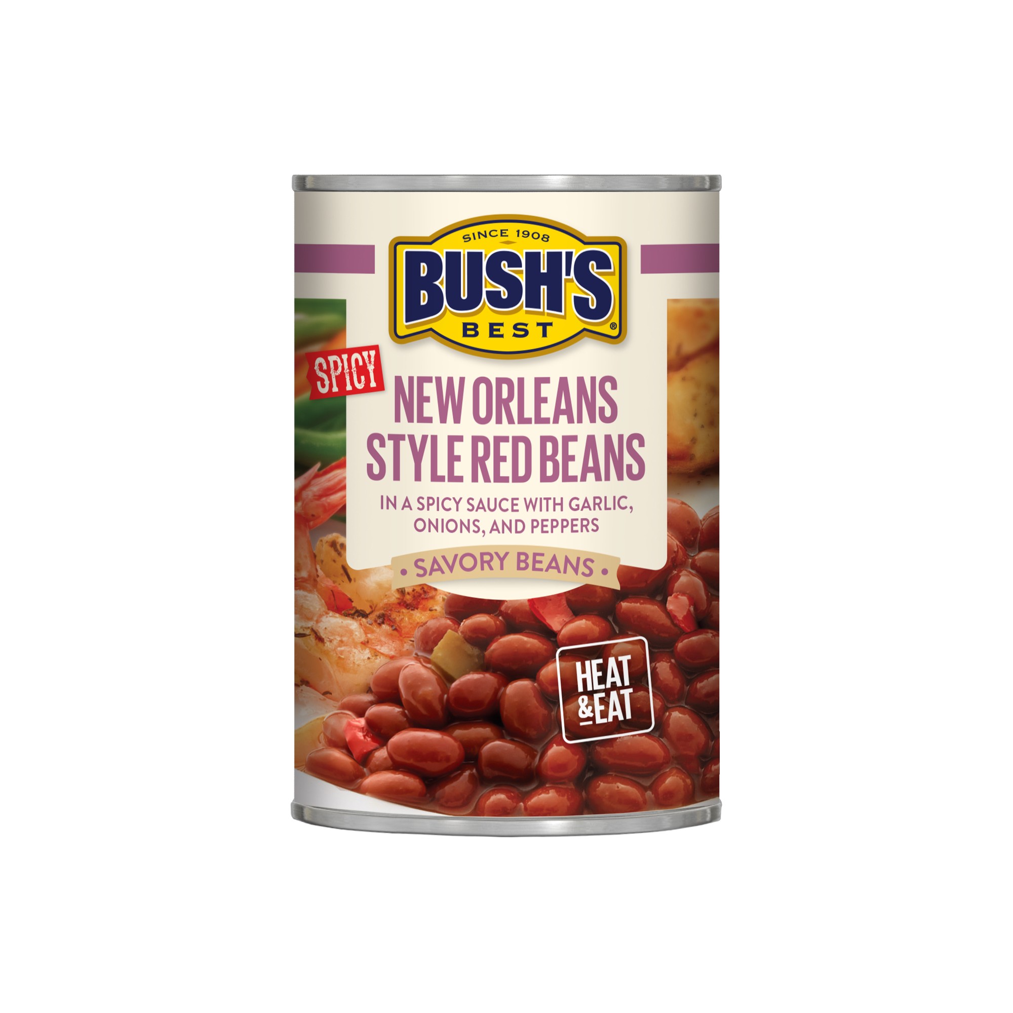 BUSH'S Savory Beans, New Orleans Style Red Beans, 15.3 Oz Canned Beans thumbnail