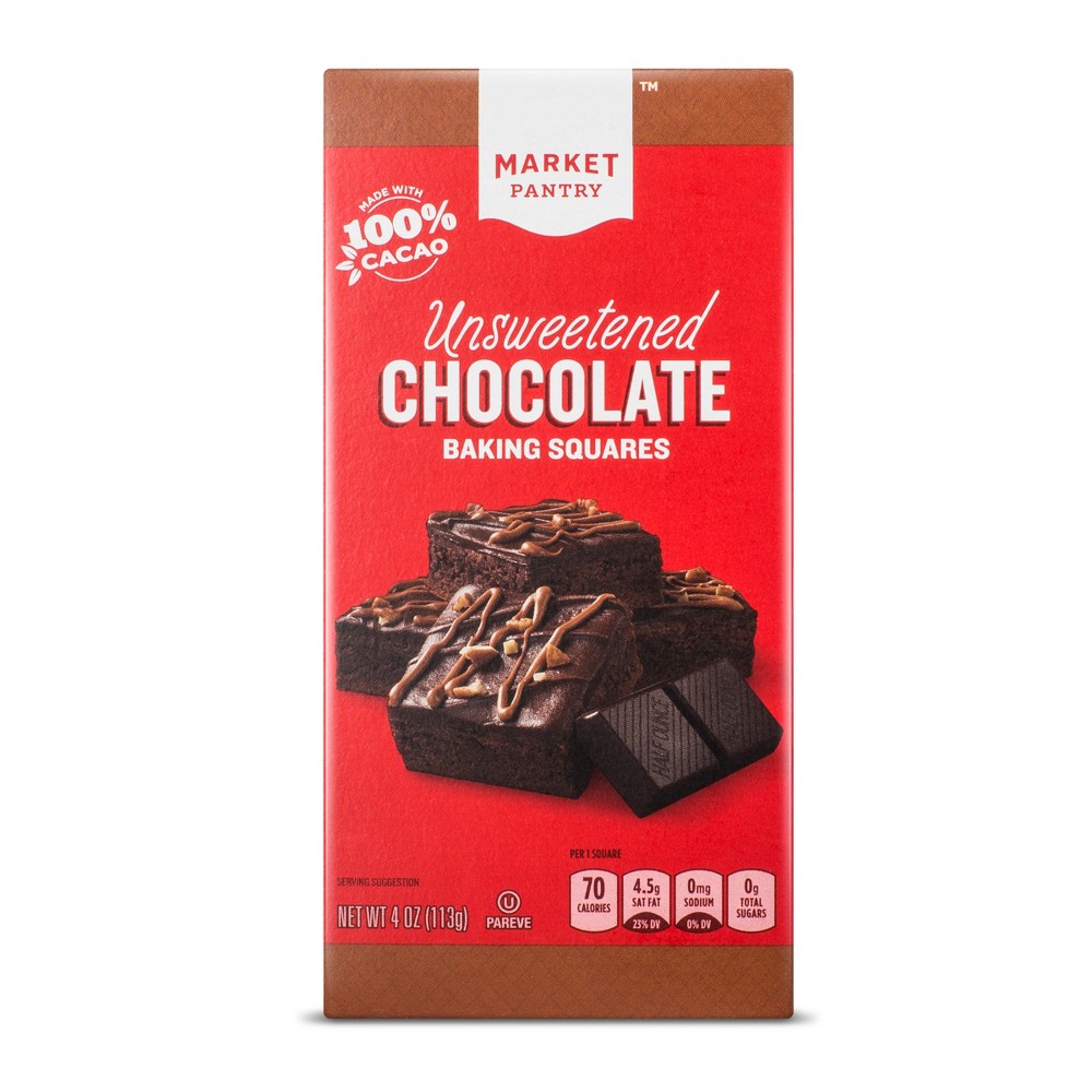 Unsweetened Baking Chocolate Bars 100% Cacao - 4oz - Market Pantry