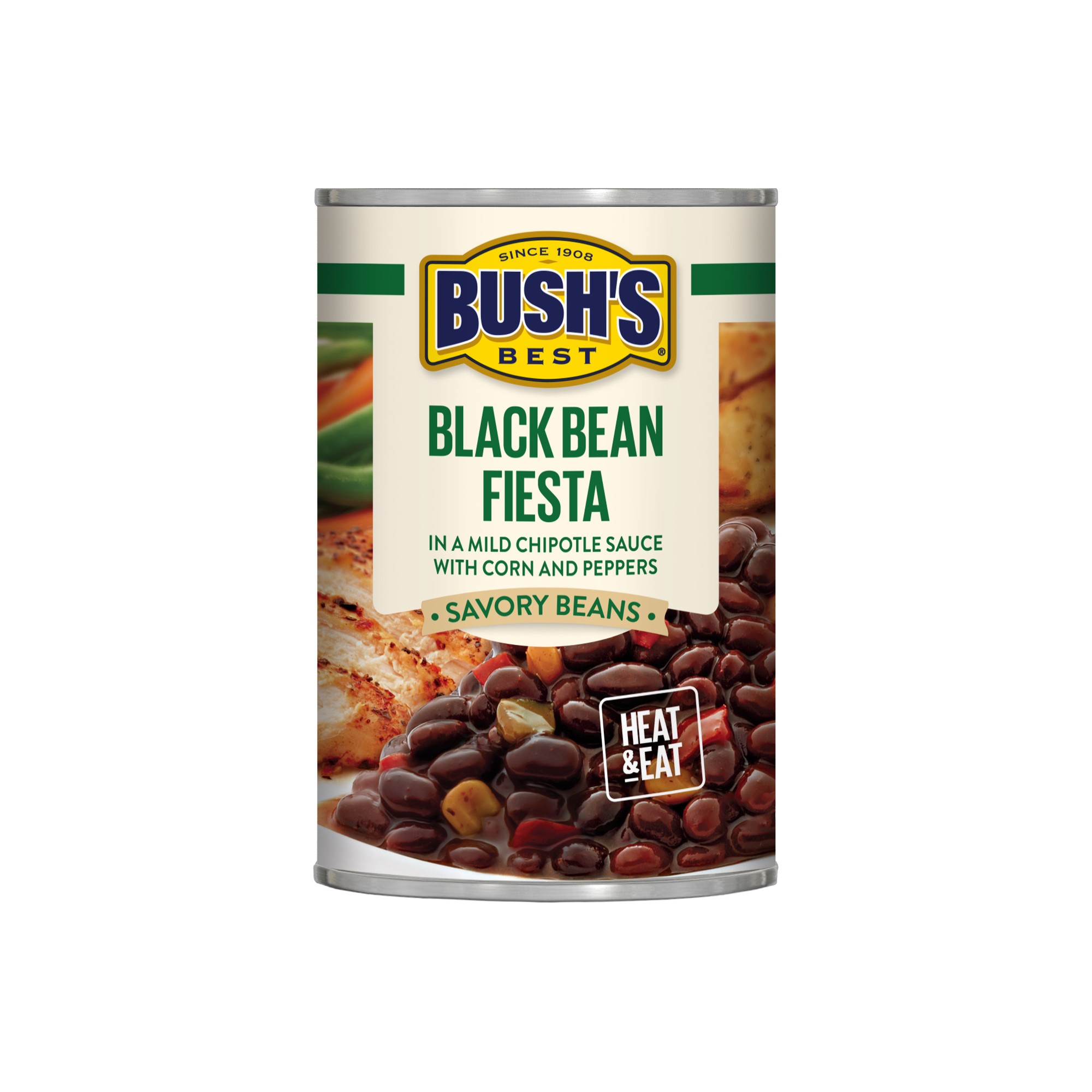 BUSH'S Savory Beans, Black Bean Fiesta, 15.5 Oz Canned Beans thumbnail