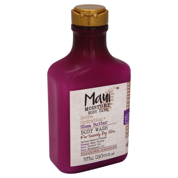 Maui Moisture Extra Hydrating + Shea Butter Body Wash | for Dry/Normal/Combination Skin | Silicone Free | 18220, Aloe Vera and Coconut Scent, 19.5...