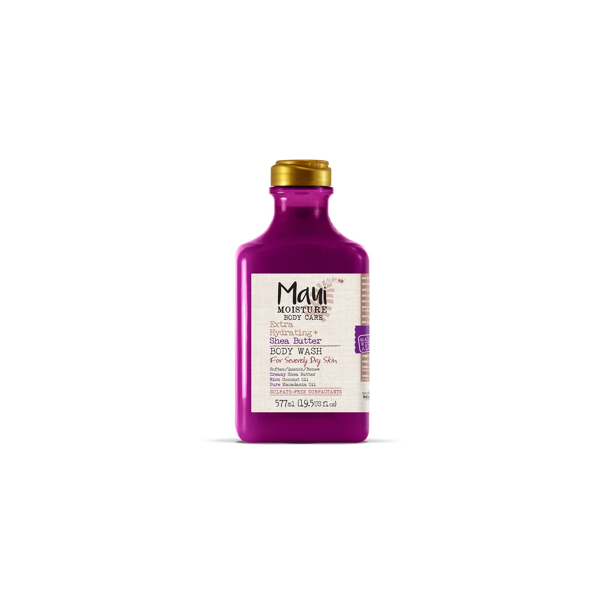 Maui Moisture Extra Hydrating + Shea Butter Body Wash | for Dry/Normal/Combination Skin | Silicone Free | 18220, Aloe Vera and Coconut Scent, 19.5... thumbnail