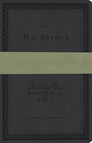 ESV MacArthur Drawing Near Devotional Bible (TruTone, Charcoal/Sage, Trail Design) thumbnail