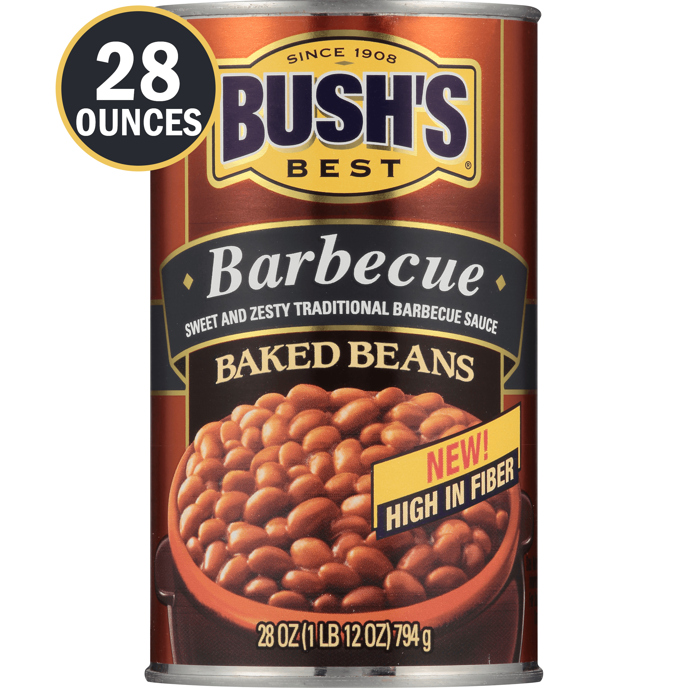 Bush S Barbecue Baked Beans  Canned Beans  28 Oz Can