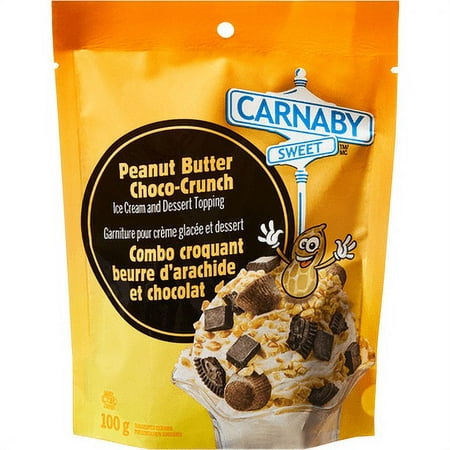 Carnaby Sweet Peanut Butter Choco Crunch Ice Cream and Dessert Topping  100g/3.5 Oz  Bag {Imported from Canada}