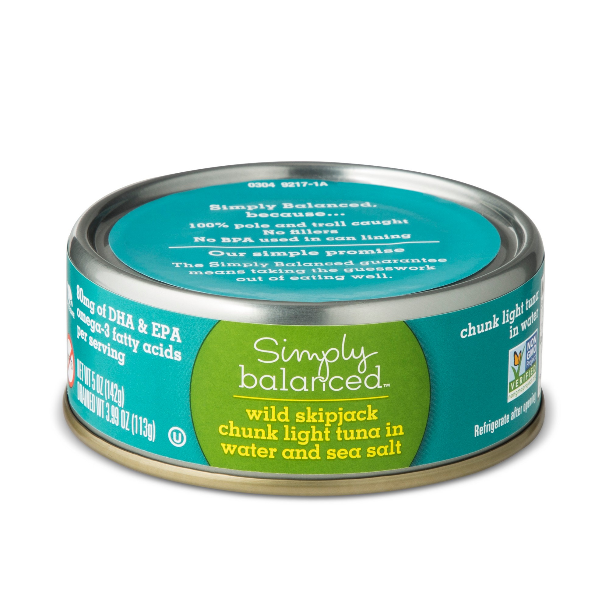 Wild Skipjack Chunk Light Tuna in Water and Sea Salt 3.99oz - Simply Balanced thumbnail