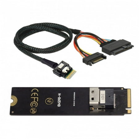 CY NGFF M-Key NVME to SFF-8654 Slimline SAS Card Adapter and U.2 U2 SFF-8639 NVME PCIe SSD Cable for Mainboard SSD