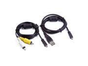USB PC Data SYNC +AV a/V TV Video Cable Cord for GE Camera A1455/T/W a 1455/S/SL