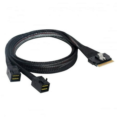 Chenyang CY PCI-E Ultraport Slimline SAS Slim 4.0 SFF-8654 8i 74pin to Dual SFF-8643 4i Mini SAS HD Cable PCI-Express Cable