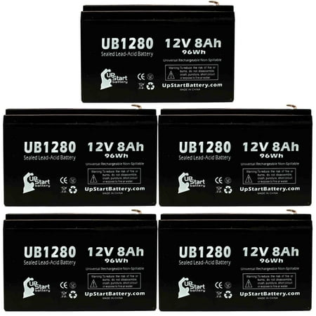 5x Pack - Compatible EATON / POWERWARE 5105-450VA Battery - Replacement UB1280 Universal Sealed Lead Acid Battery (12V  8Ah  8000mAh  F1 Terminal  AGM