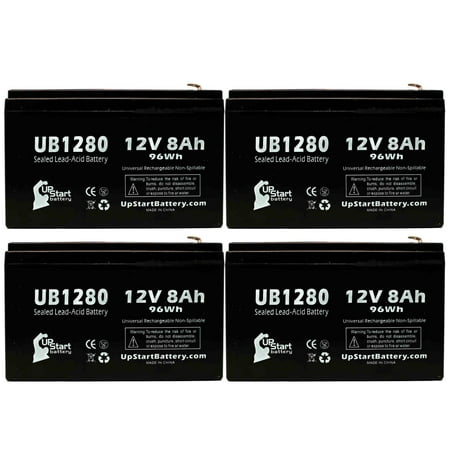 4x Pack - Compatible EATON / POWERWARE 5105-450VA Battery - Replacement UB1280 Universal Sealed Lead Acid Battery (12V  8Ah  8000mAh  F1 Terminal  AGM