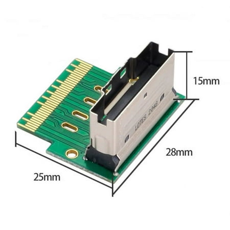 Xiwai Adapter PCI-E Slimline SAS 4.0 SFF-8654 8i 74pin to SFF-8654 74pin Male to Female Extender Adapter Angled Test Tools