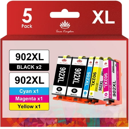 5-Pack 902XL Ink Cartridges 902 Ink 902 Ink Cartridges Replacement for Printer Ink HP 902 XL 902 Ink for Officejet Pro 6978 6968 6974 6975 6960 Office