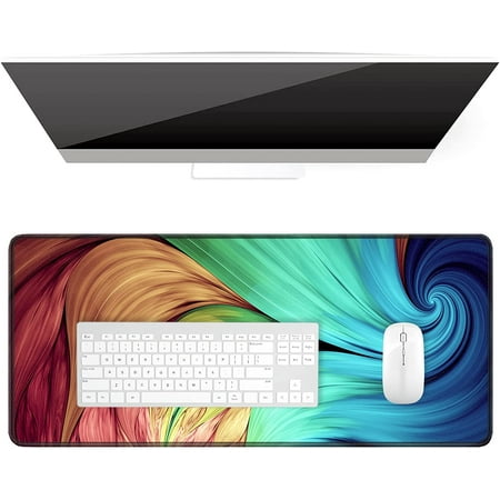 Desk Pad  XL Extended Large Gaming Mouse Pad 31.5 X 11.8 Inch  Waterproof Mousepad with Stitched Edge  Non-Slip Computer Keyboard Laptop Mat for Women