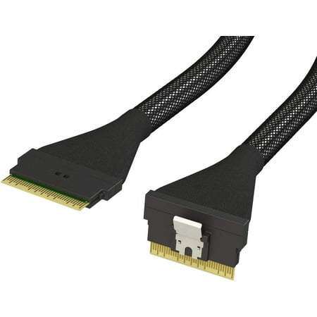 Slim SAS SFF-8654 8i Straight to SFF-8654 8i Straight up 24Gbps High Speed SAS 4.0/PCIe 4.0 Cable for 85ohm PCIe