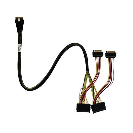 HighPoint TS8i-8639-060 SFF-8654 to U.2 SFF-8639 NVMe Cable with a 15-pin SATA Power Connector