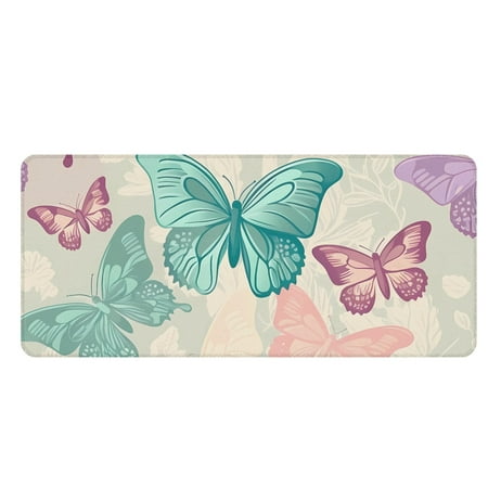 JINMUZAO Butterfly Large Mouse Pad Big Gaming Mouse Pad with Stitched Edges Waterproof and Non-Slip Desk Mat Extended Keyboard Pad for Home Office Acc